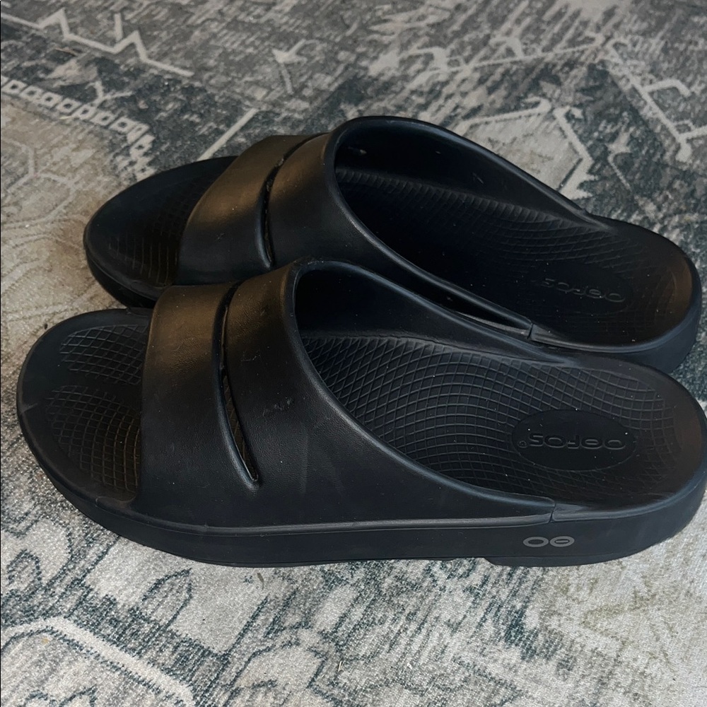 OOFOS OOahh unisex Recovery Slide black size women’s mens 9 - Picture 2 of 8